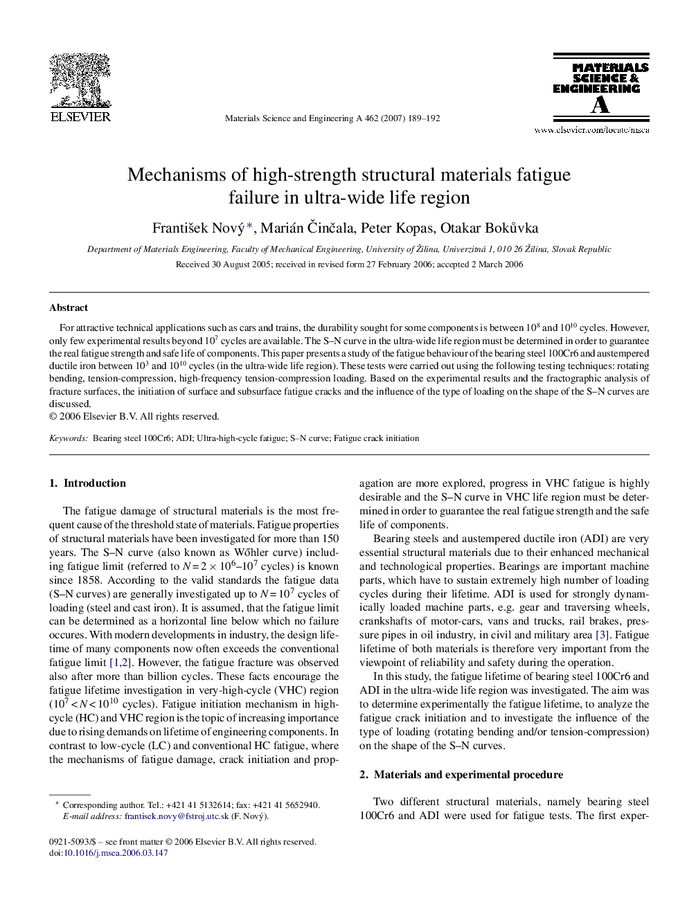 Mechanisms of high-strength structural materials fatigue failure in ultra-wide life region