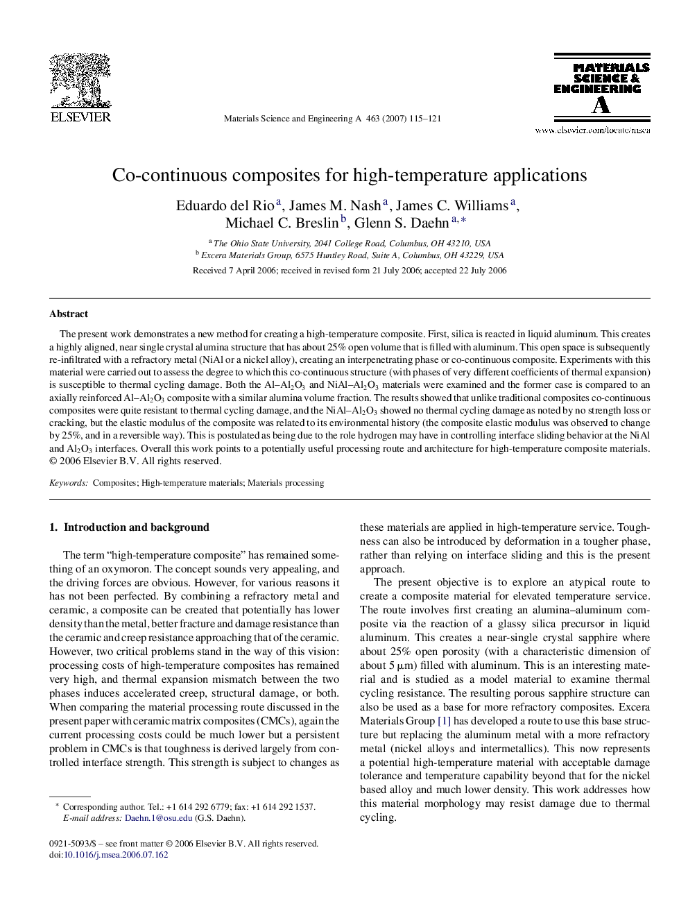 Co-continuous composites for high-temperature applications