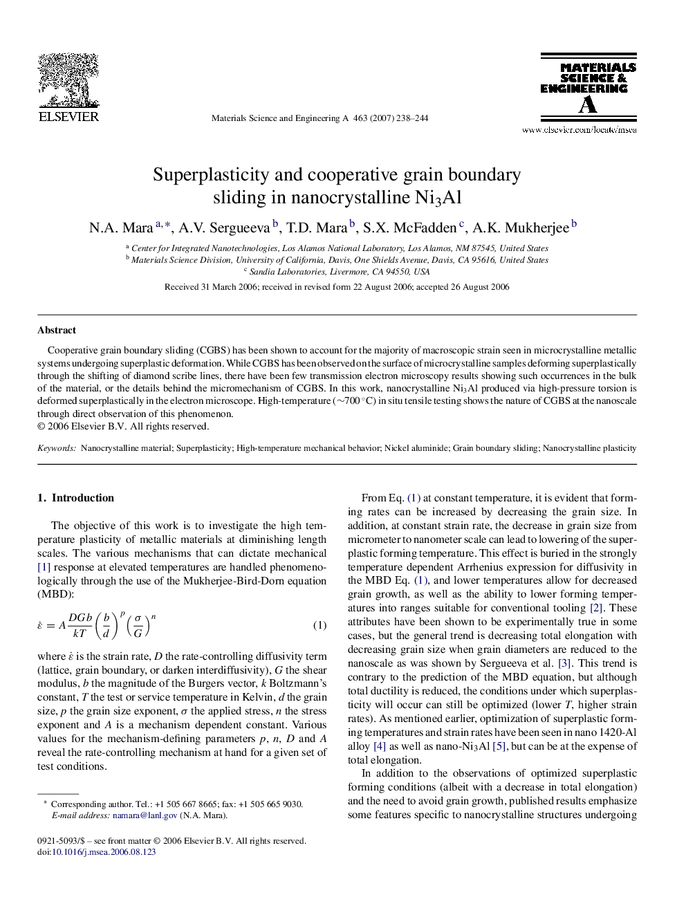 Superplasticity and cooperative grain boundary sliding in nanocrystalline Ni3Al