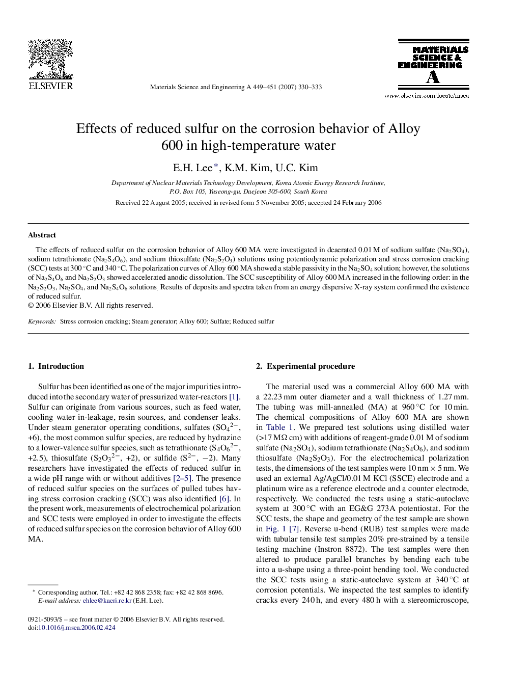 Effects of reduced sulfur on the corrosion behavior of Alloy 600 in high-temperature water