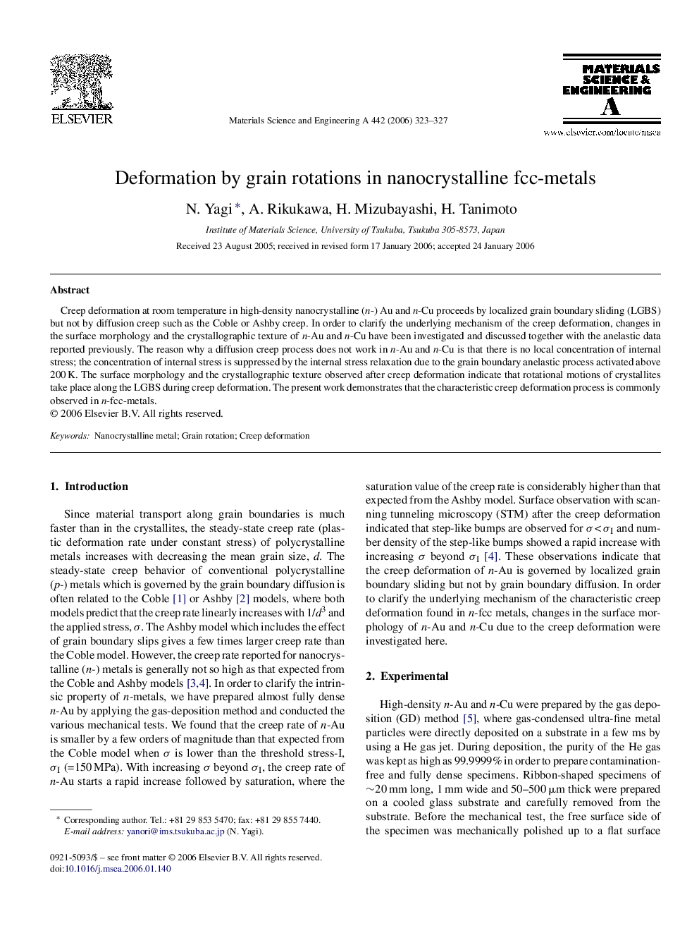 Deformation by grain rotations in nanocrystalline fcc-metals