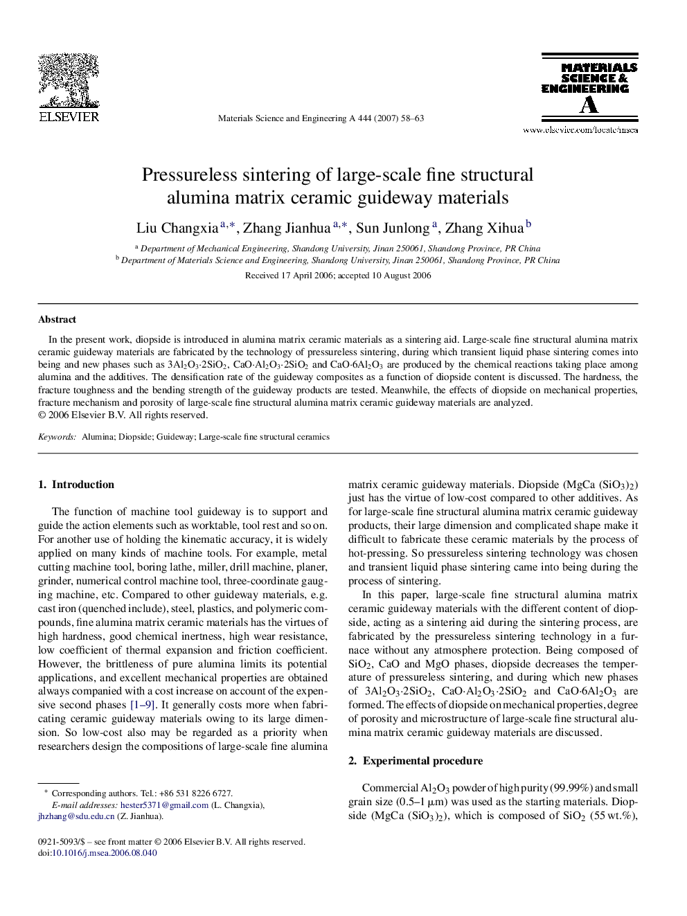 Pressureless sintering of large-scale fine structural alumina matrix ceramic guideway materials