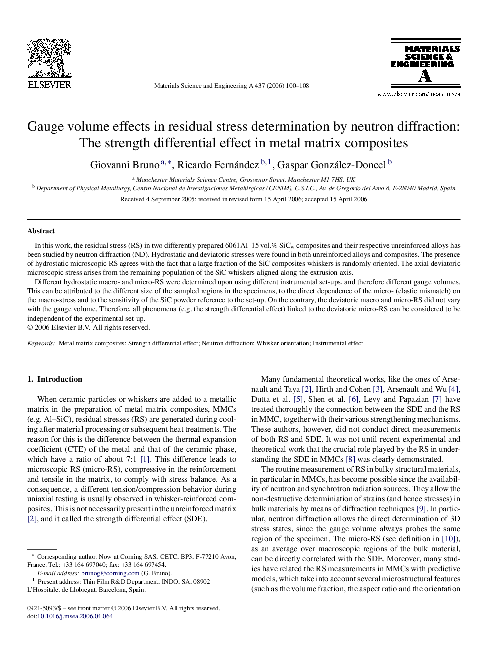 Gauge volume effects in residual stress determination by neutron diffraction: The strength differential effect in metal matrix composites