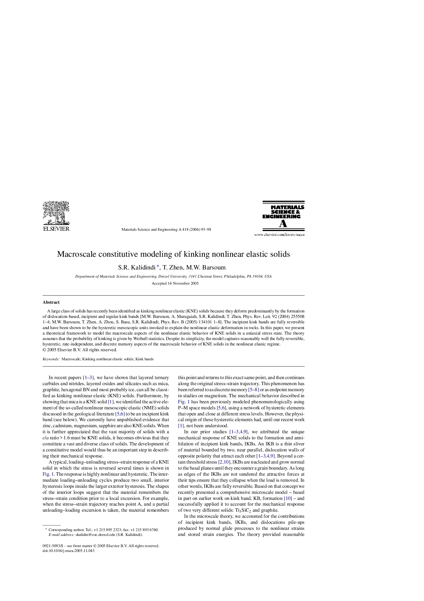 Macroscale constitutive modeling of kinking nonlinear elastic solids