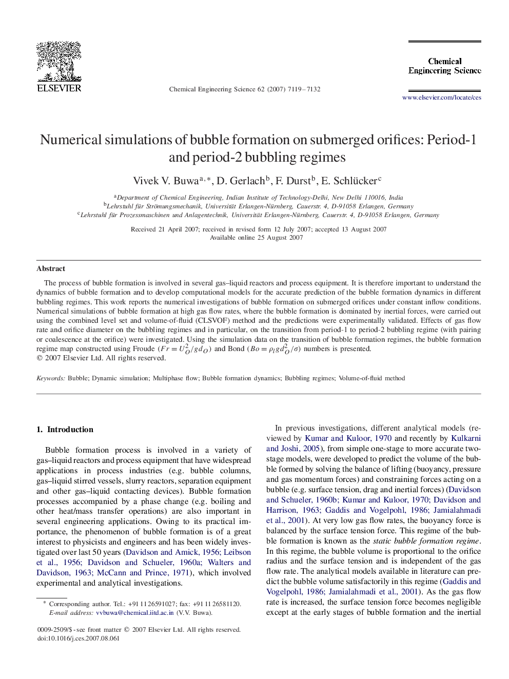 Numerical simulations of bubble formation on submerged orifices: Period-1 and period-2 bubbling regimes