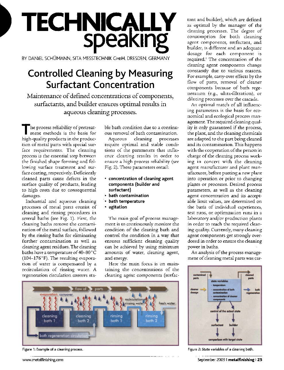 Controlled cleaning by measuring surfactant concentration