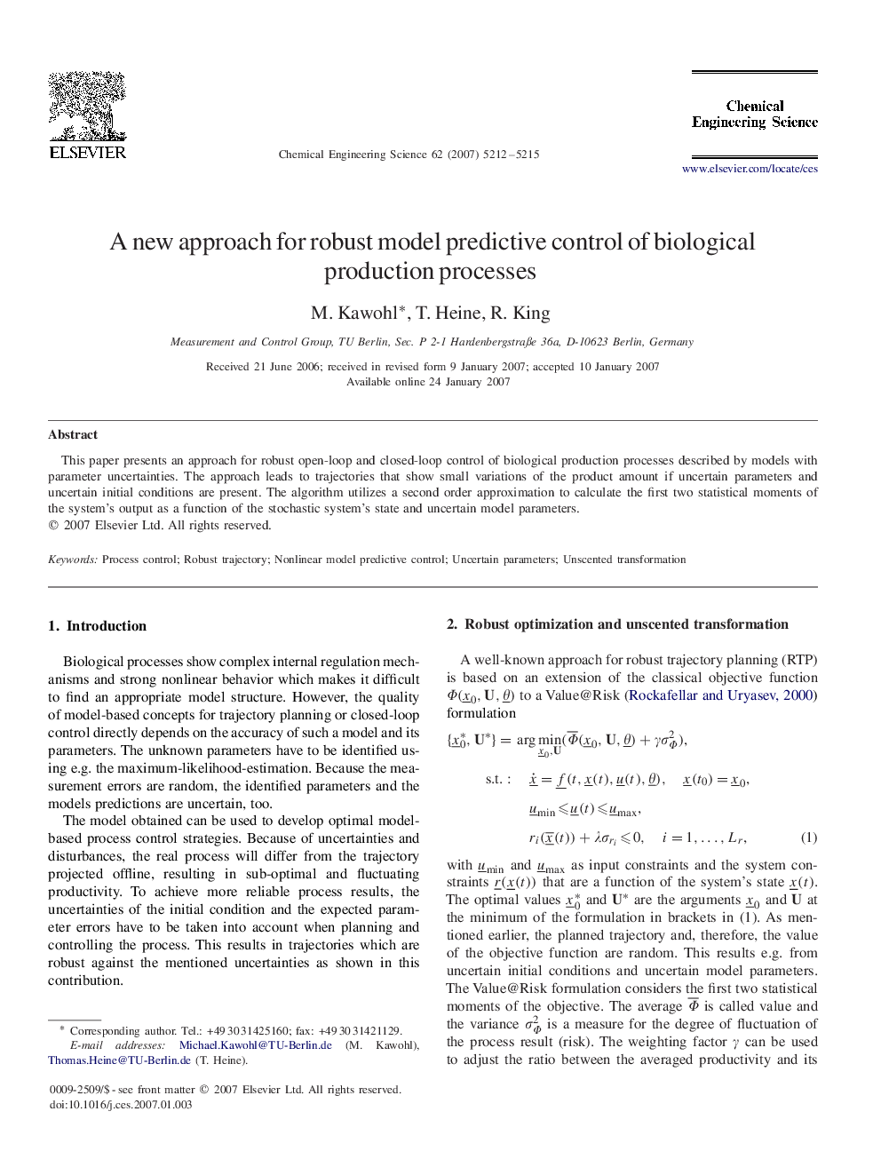 A new approach for robust model predictive control of biological production processes