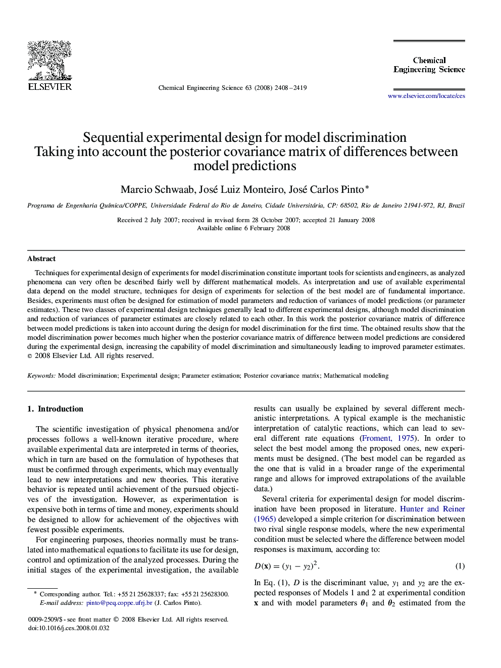 Sequential experimental design for model discrimination: Taking into account the posterior covariance matrix of differences between model predictions