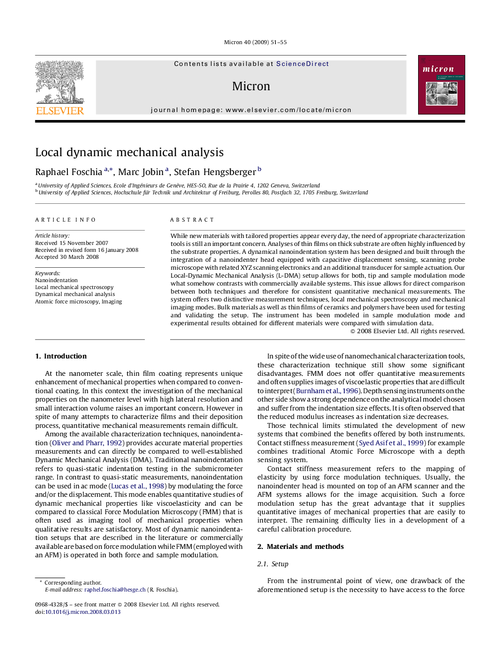 Local dynamic mechanical analysis