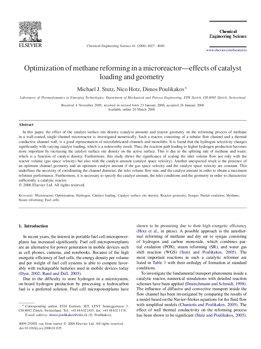 Optimization of methane reforming in a microreactor—effects of catalyst loading and geometry