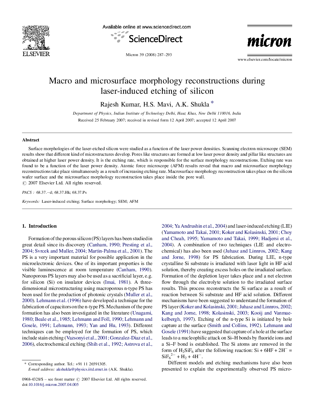 Macro and microsurface morphology reconstructions during laser-induced etching of silicon