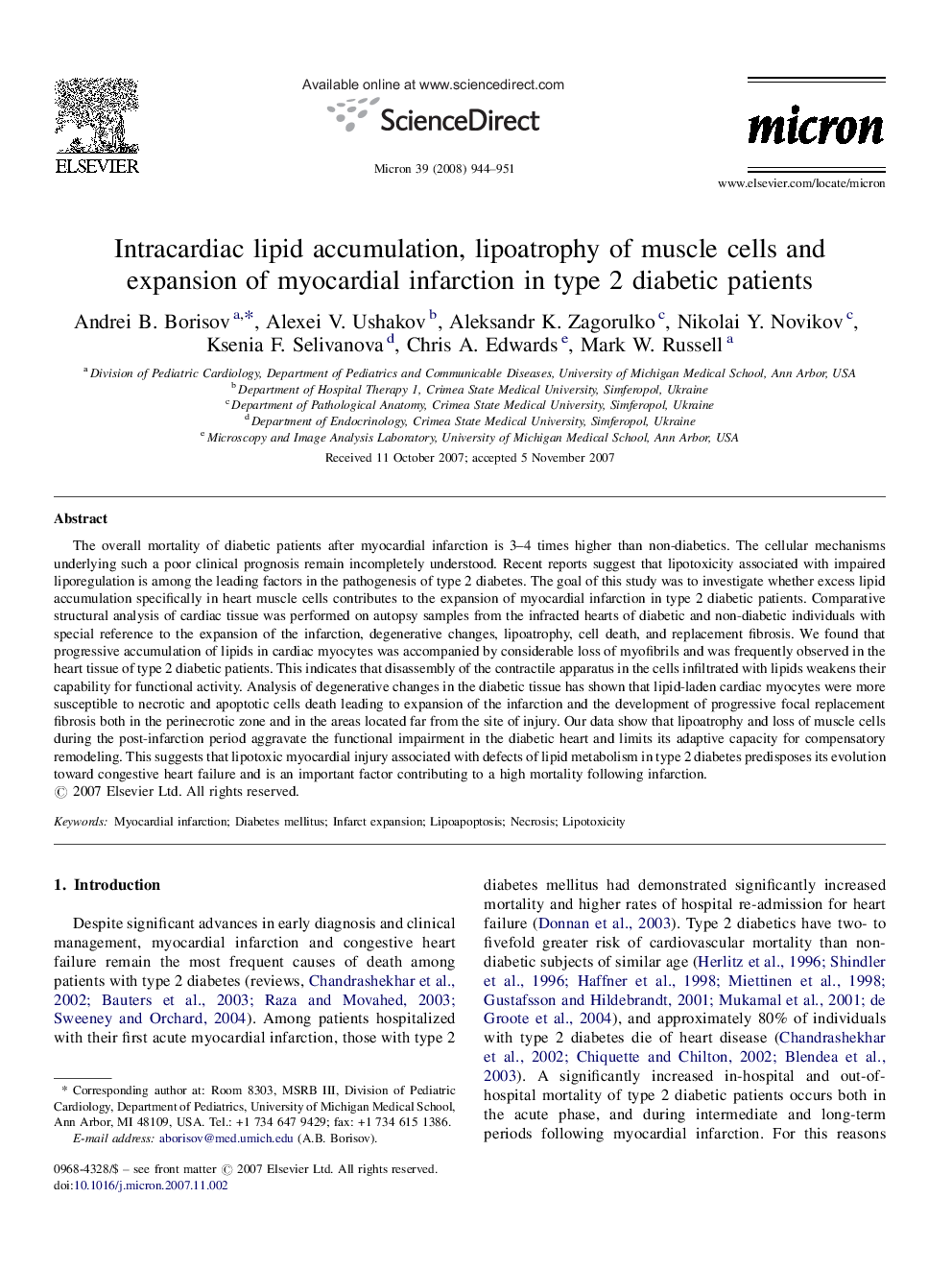 Intracardiac lipid accumulation, lipoatrophy of muscle cells and expansion of myocardial infarction in type 2 diabetic patients