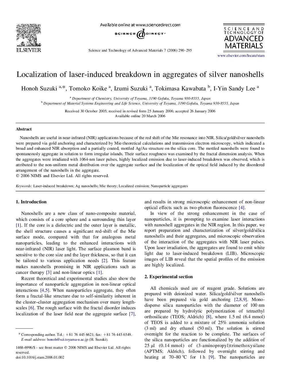 Localization of laser-induced breakdown in aggregates of silver nanoshells