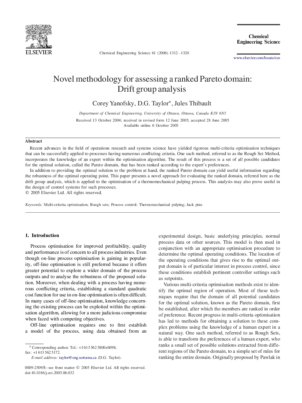 Novel methodology for assessing a ranked Pareto domain: Drift group analysis