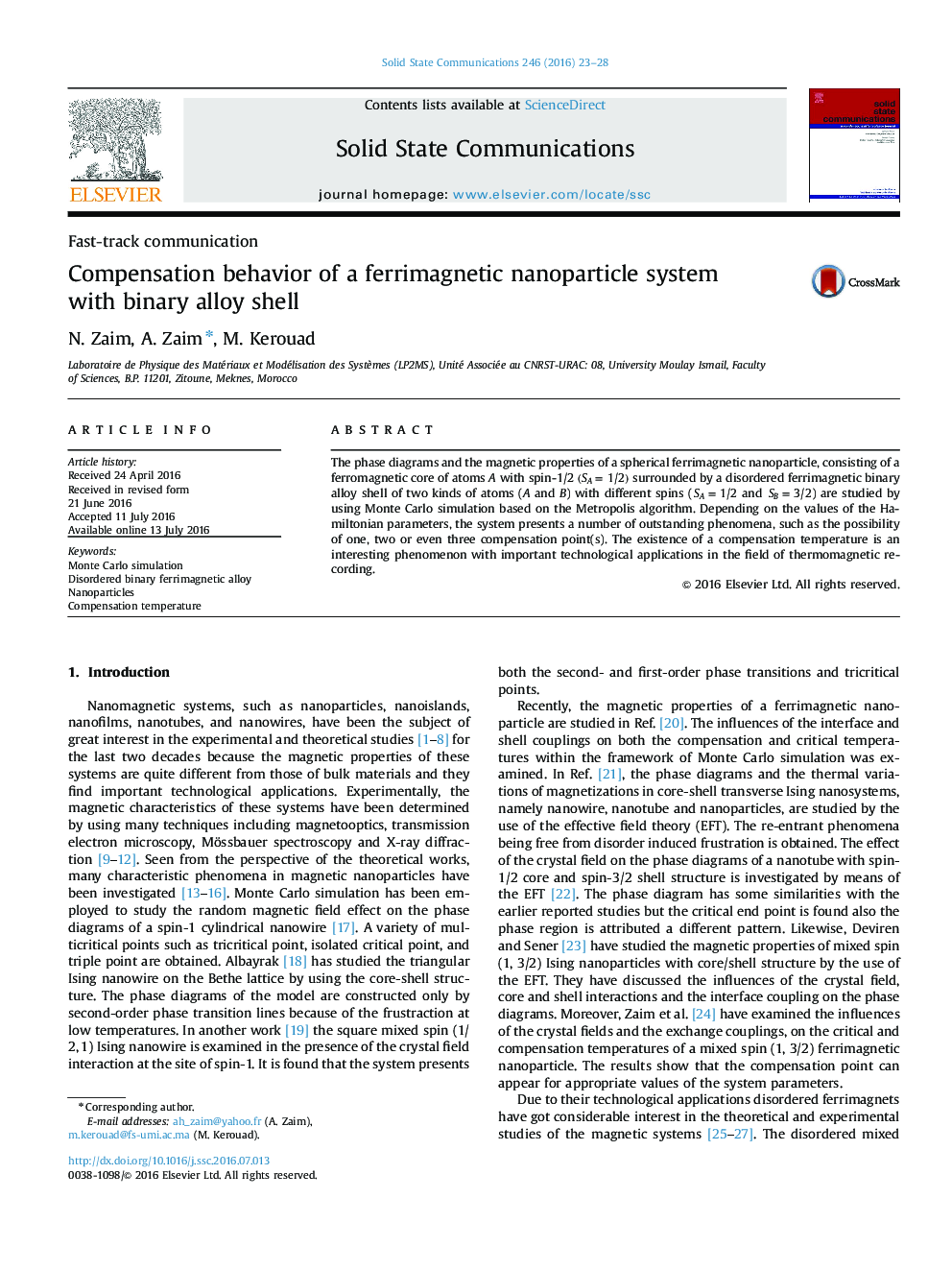 Compensation behavior of a ferrimagnetic nanoparticle system with binary alloy shell