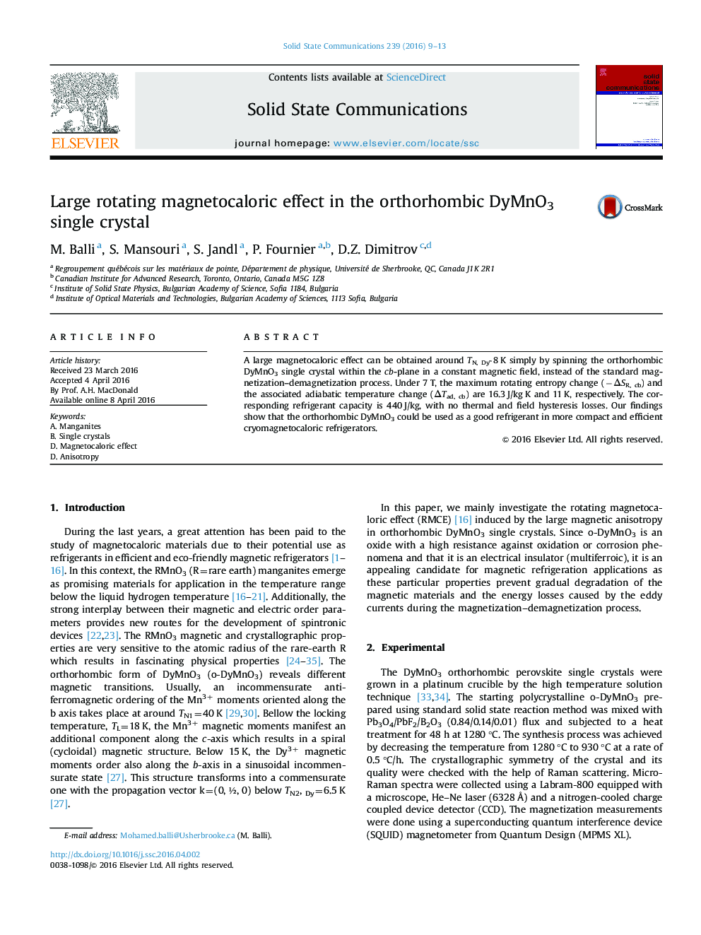 Large rotating magnetocaloric effect in the orthorhombic DyMnO3 single crystal