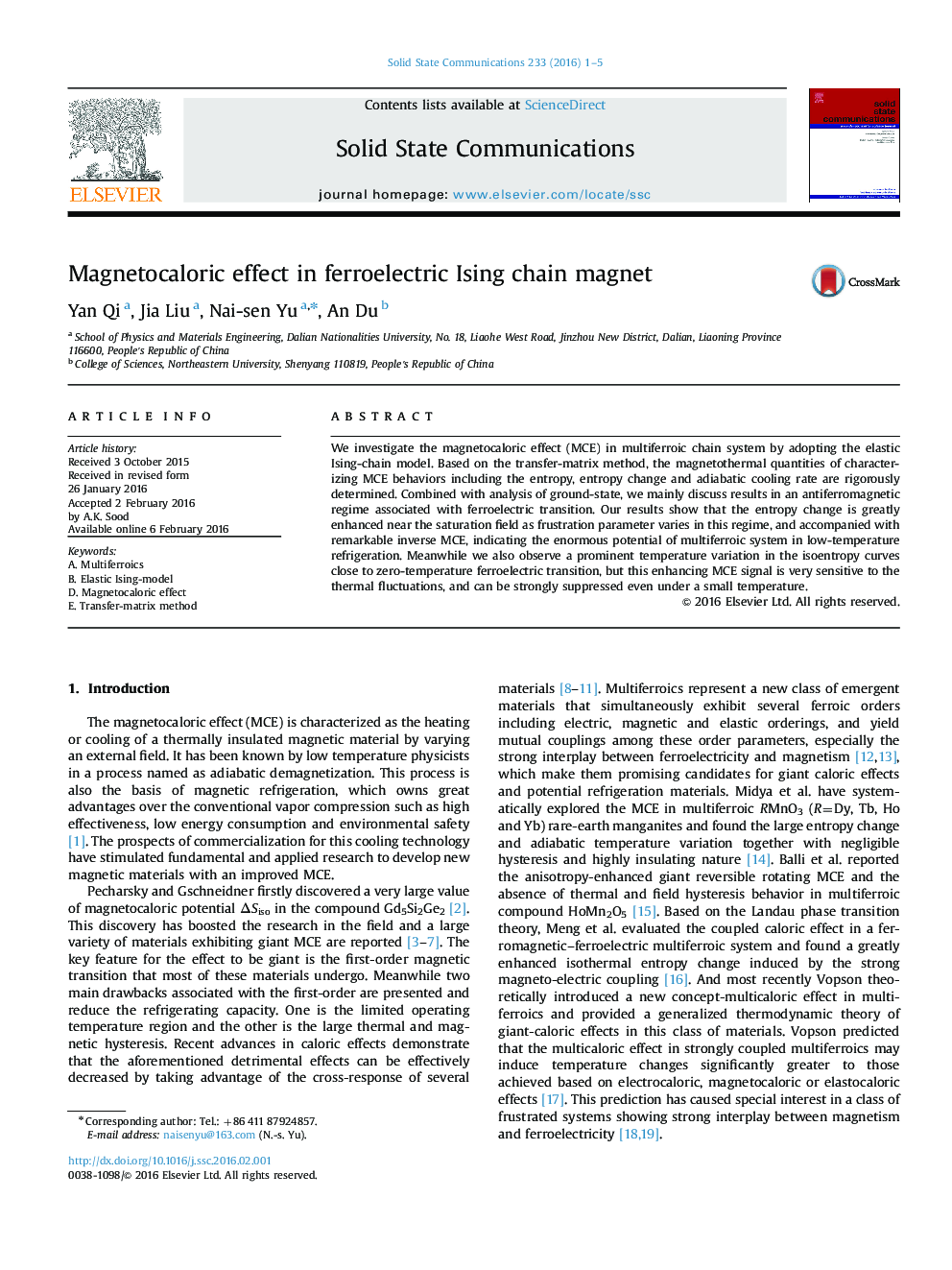 Magnetocaloric effect in ferroelectric Ising chain magnet