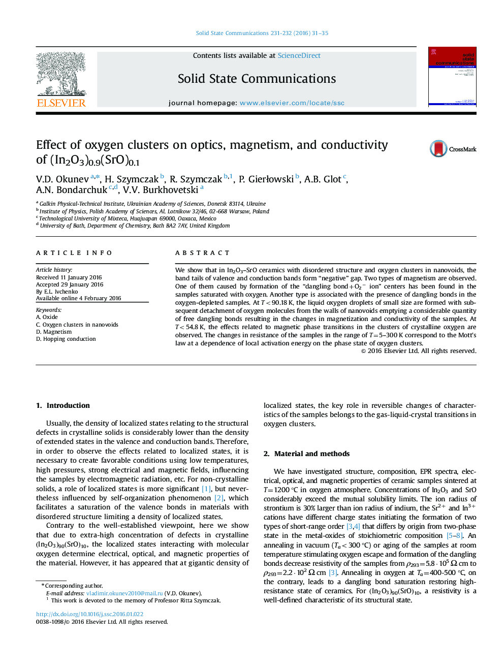 Effect of oxygen clusters on optics, magnetism, and conductivity of (In2O3)0.9(SrO)0.1