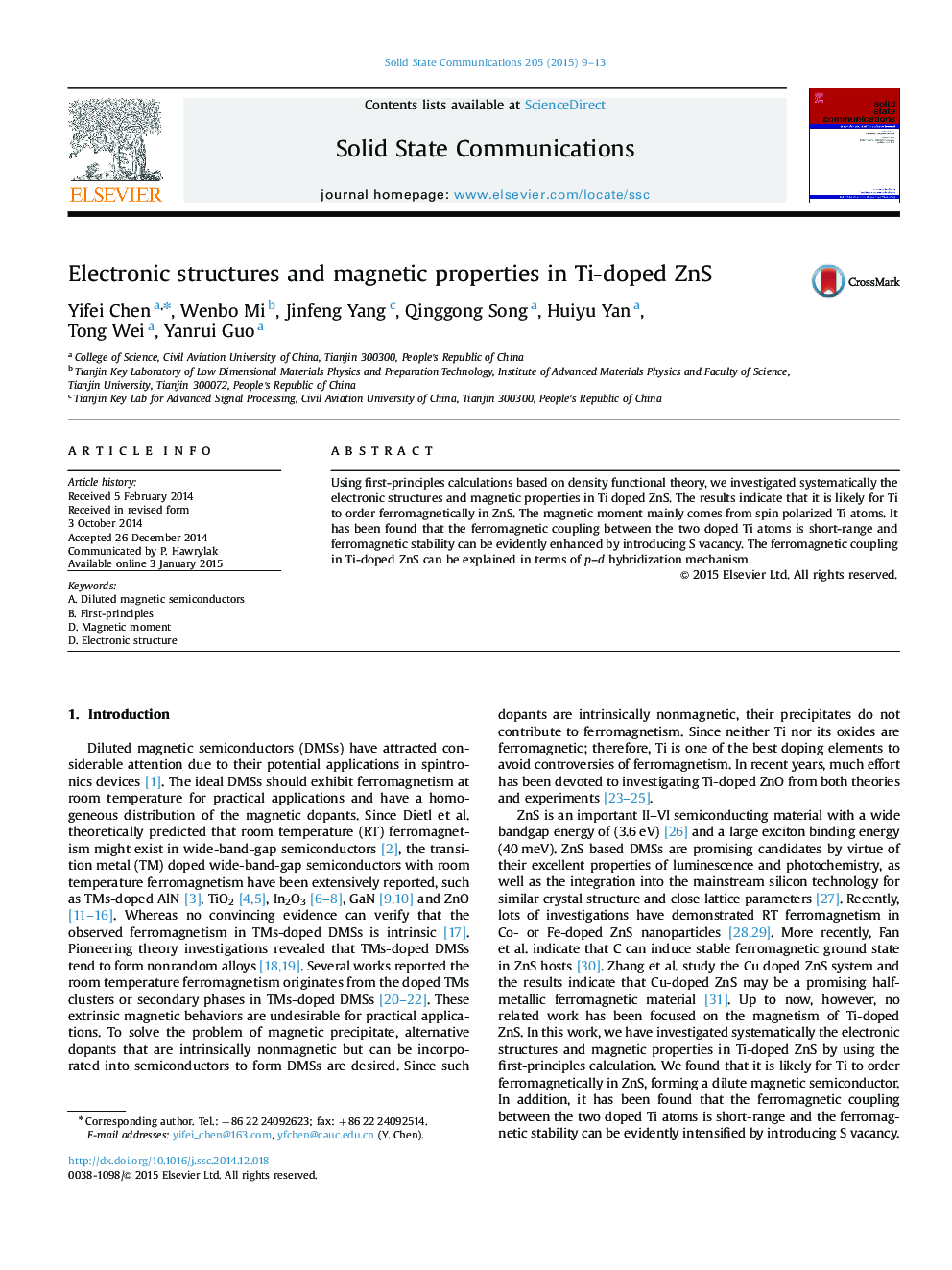 Electronic structures and magnetic properties in Ti-doped ZnS