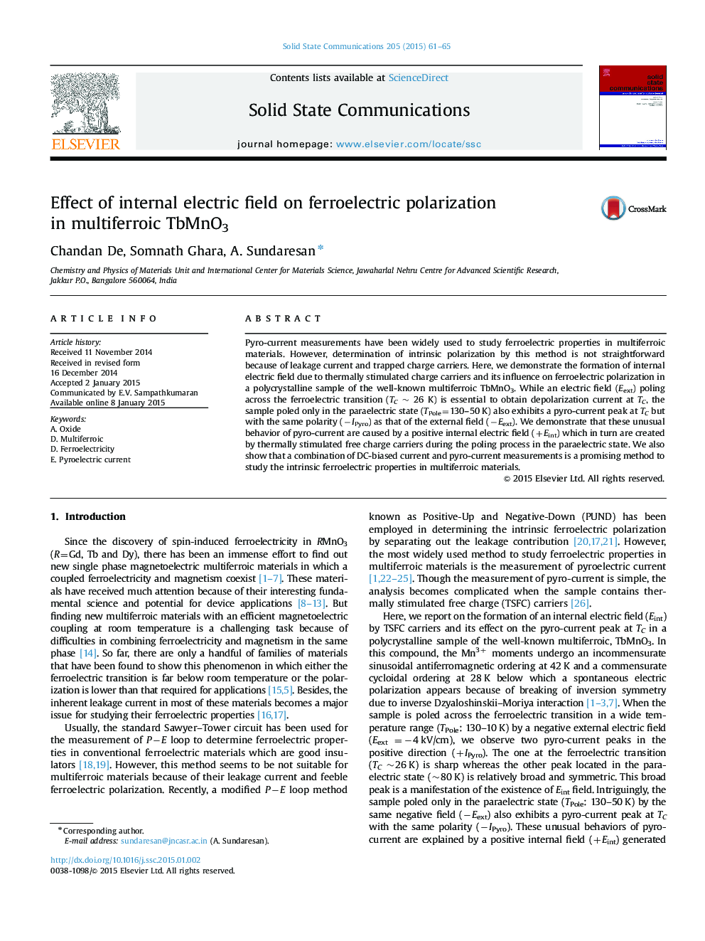 Effect of internal electric field on ferroelectric polarization in multiferroic TbMnO3