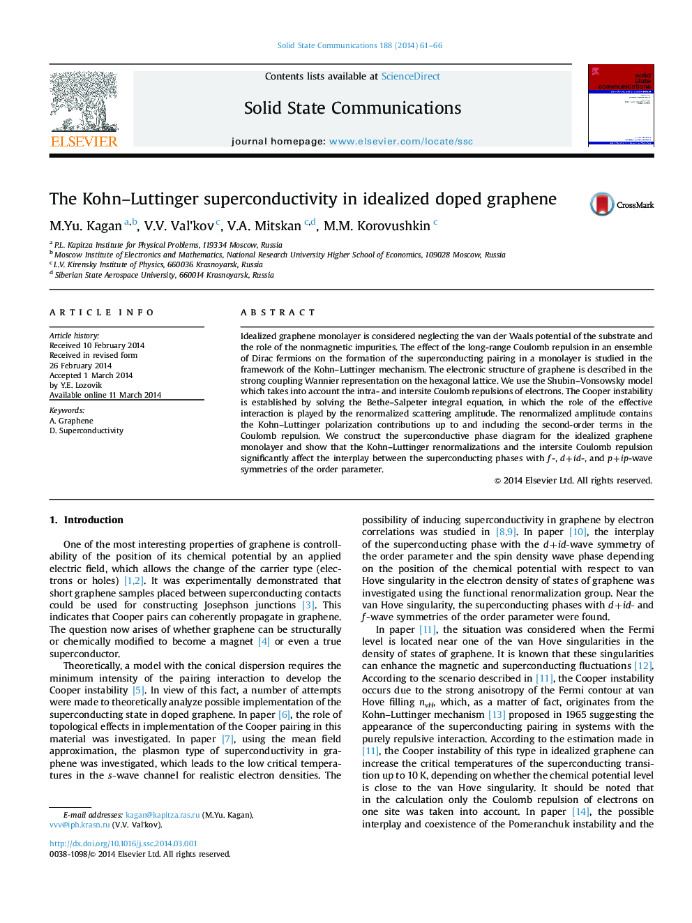 The Kohn–Luttinger superconductivity in idealized doped graphene
