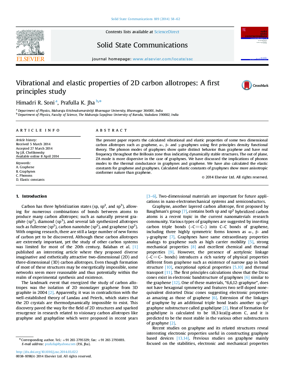 Vibrational and elastic properties of 2D carbon allotropes: A first principles study