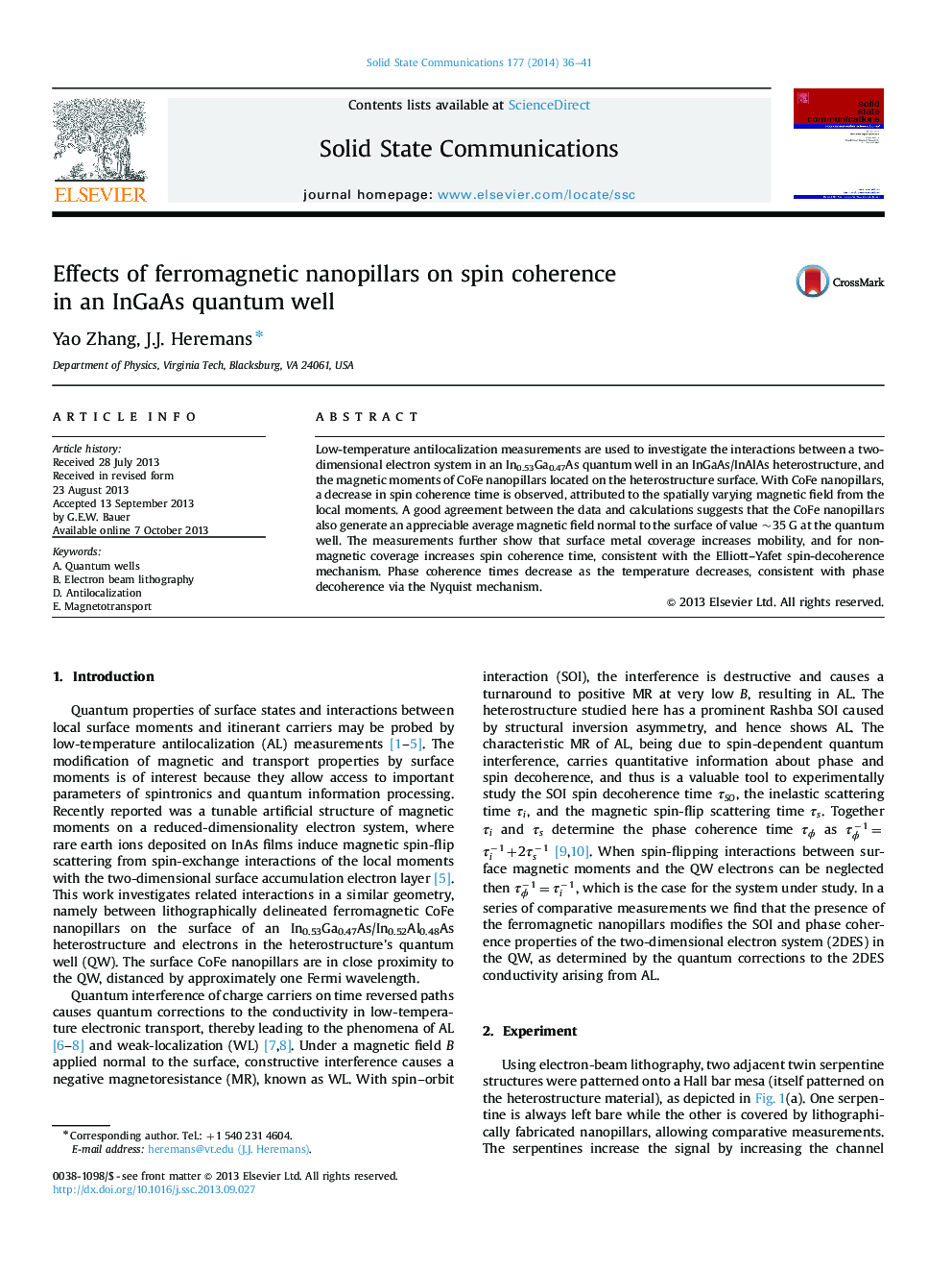 Effects of ferromagnetic nanopillars on spin coherence in an InGaAs quantum well