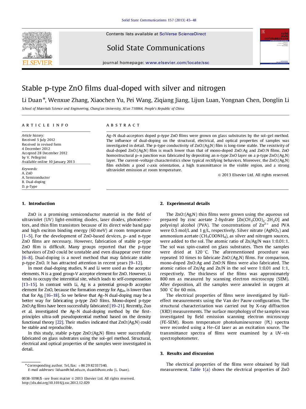 Stable p-type ZnO films dual-doped with silver and nitrogen