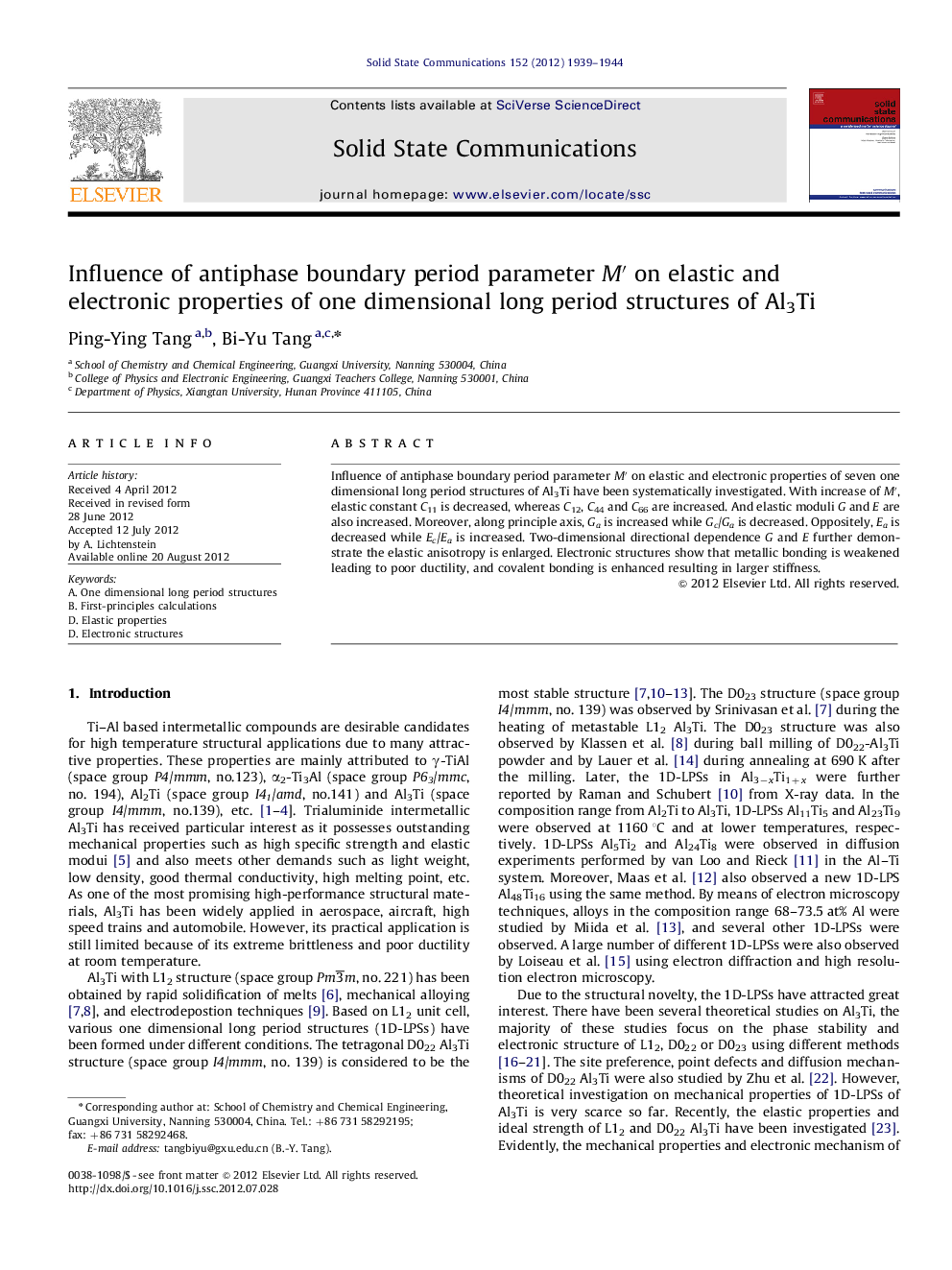 Influence of antiphase boundary period parameter Mâ² on elastic and electronic properties of one dimensional long period structures of Al3Ti