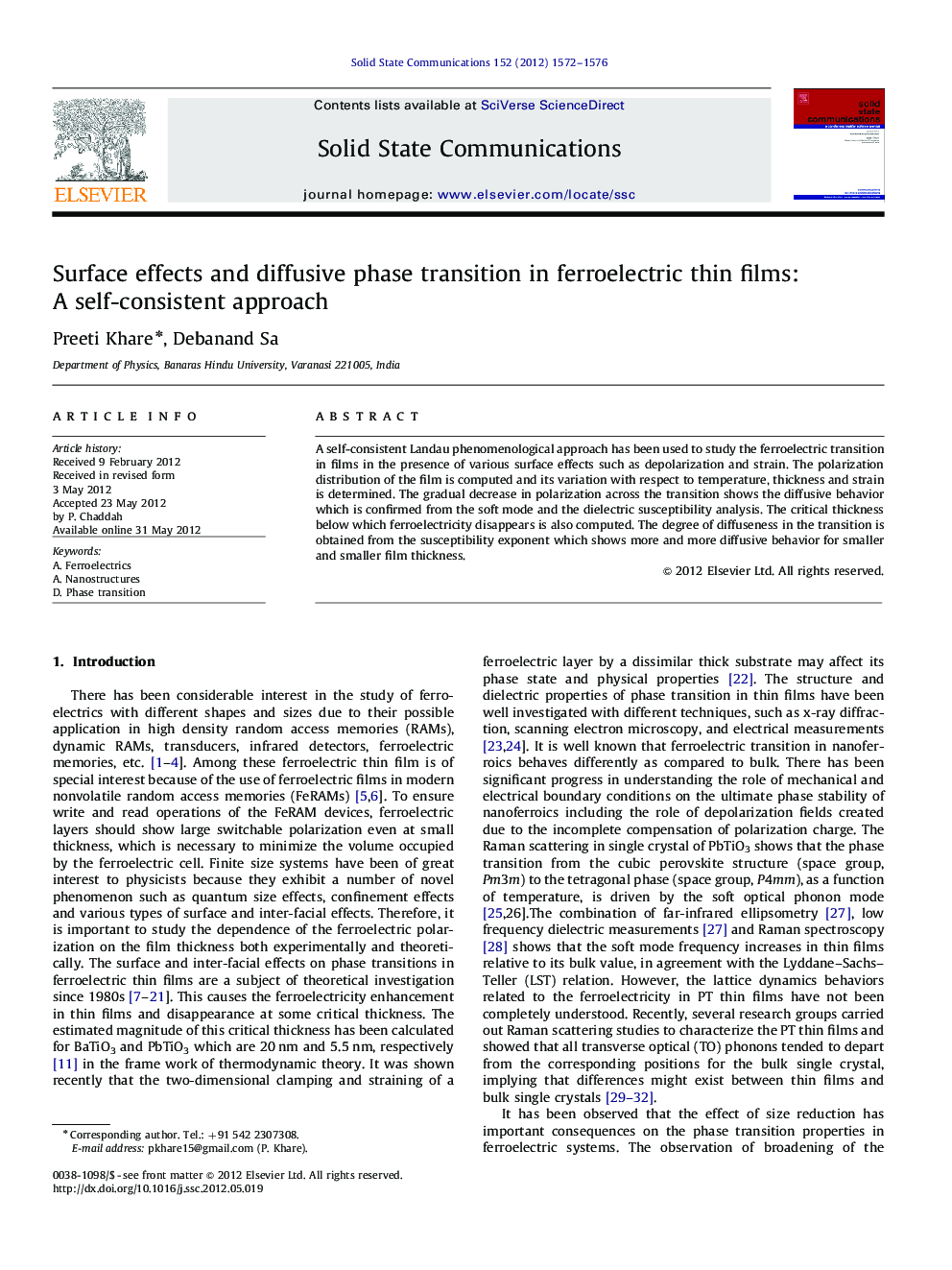 Surface effects and diffusive phase transition in ferroelectric thin films: A self-consistent approach