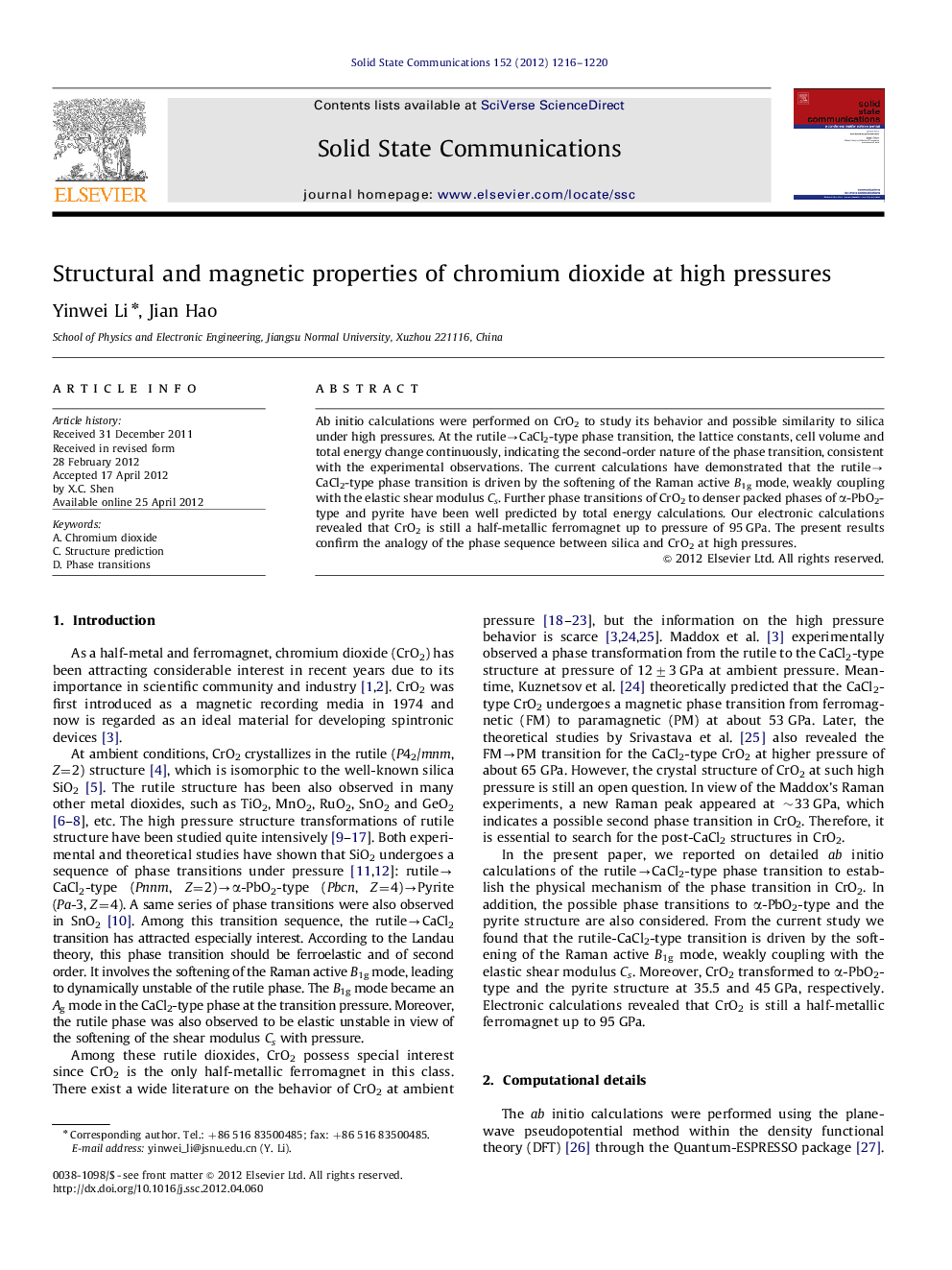 Structural and magnetic properties of chromium dioxide at high pressures