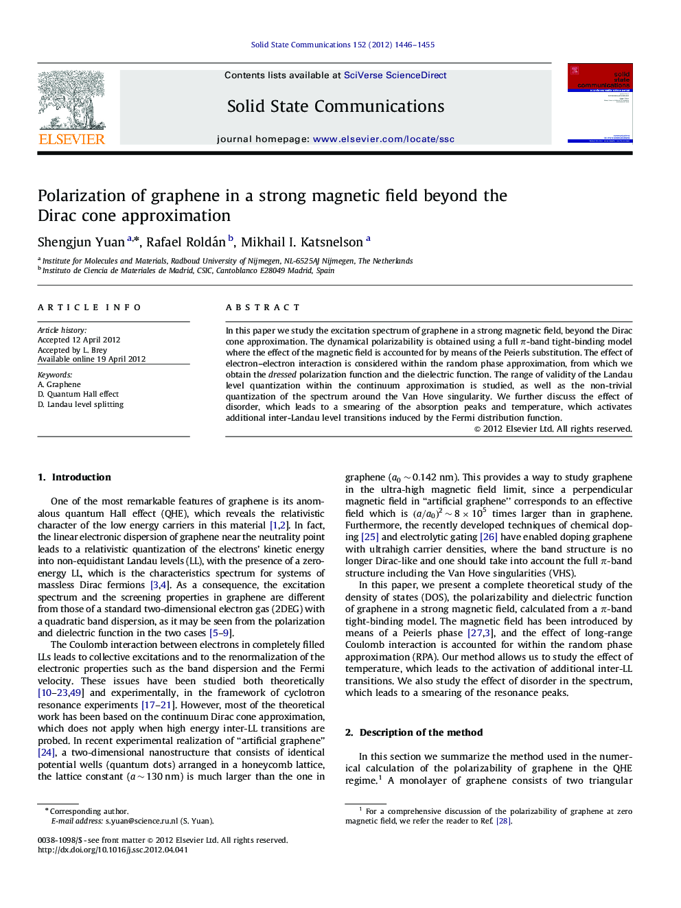 Polarization of graphene in a strong magnetic field beyond the Dirac cone approximation