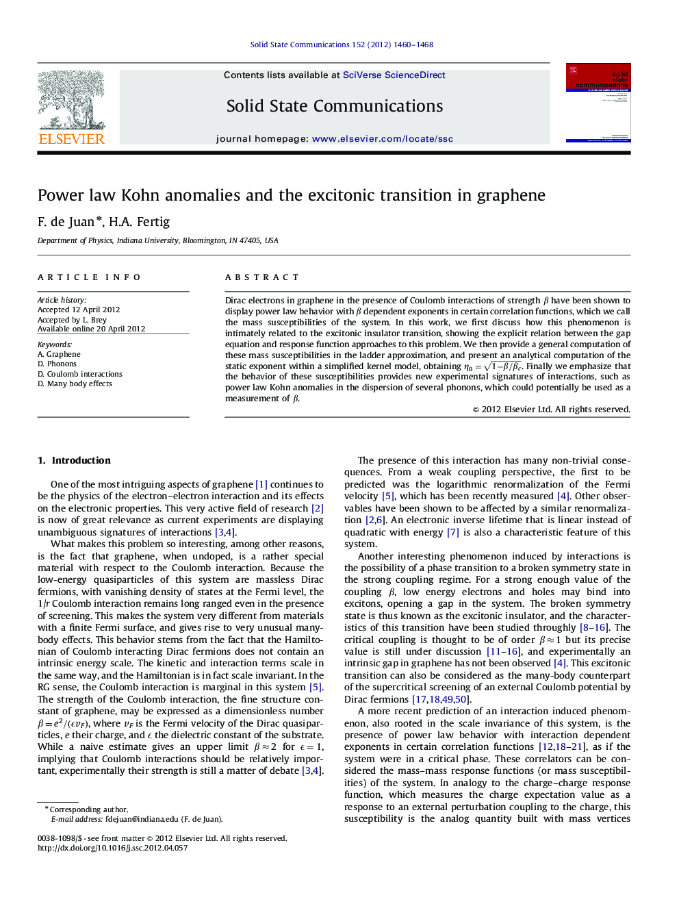 Power law Kohn anomalies and the excitonic transition in graphene