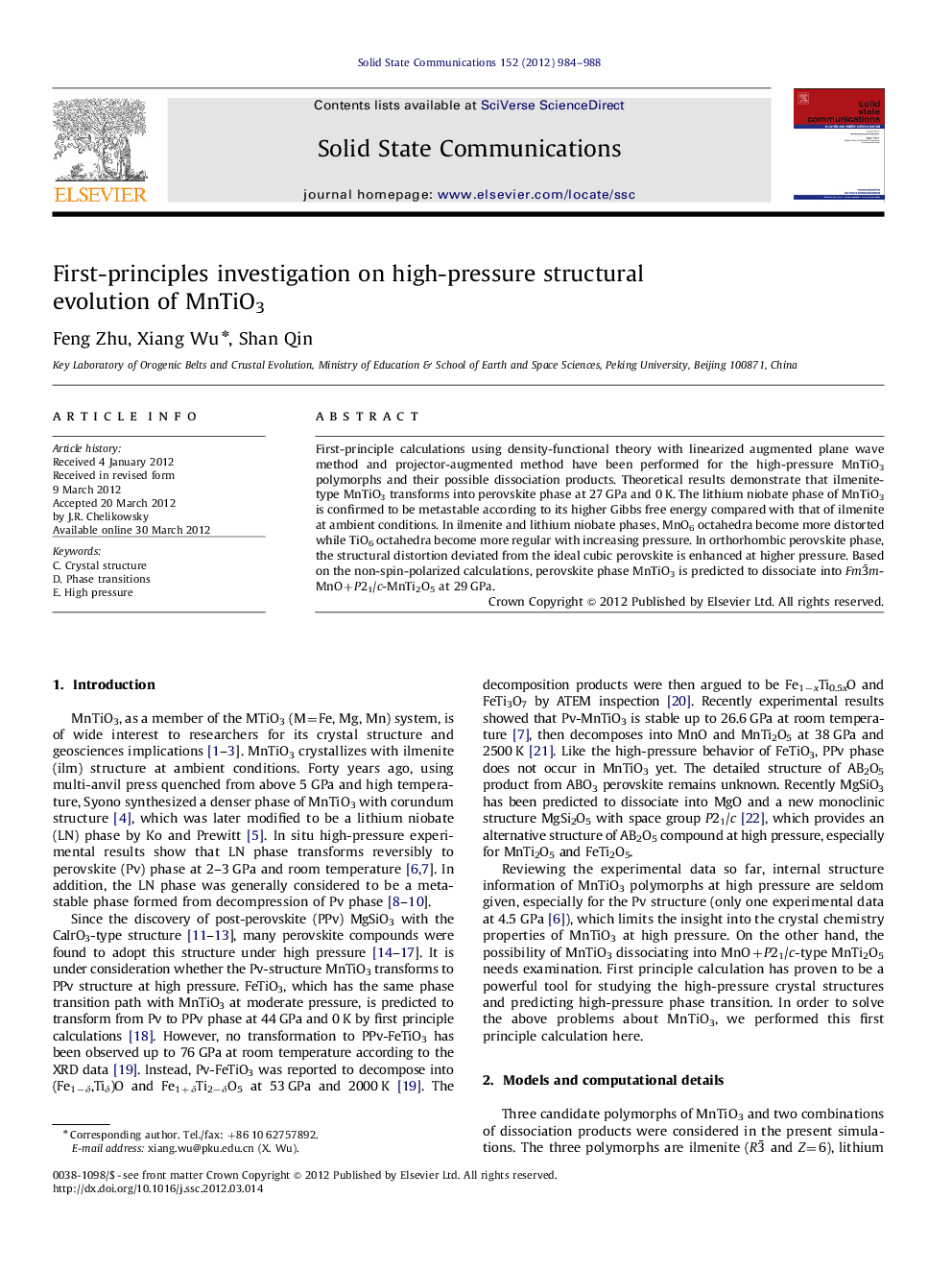 First-principles investigation on high-pressure structural evolution of MnTiO3