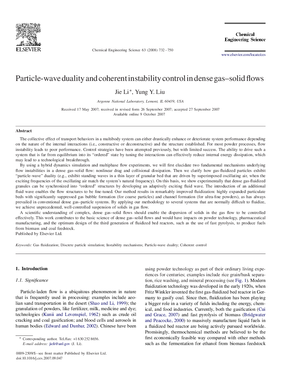 Particle-wave duality and coherent instability control in dense gas–solid flows