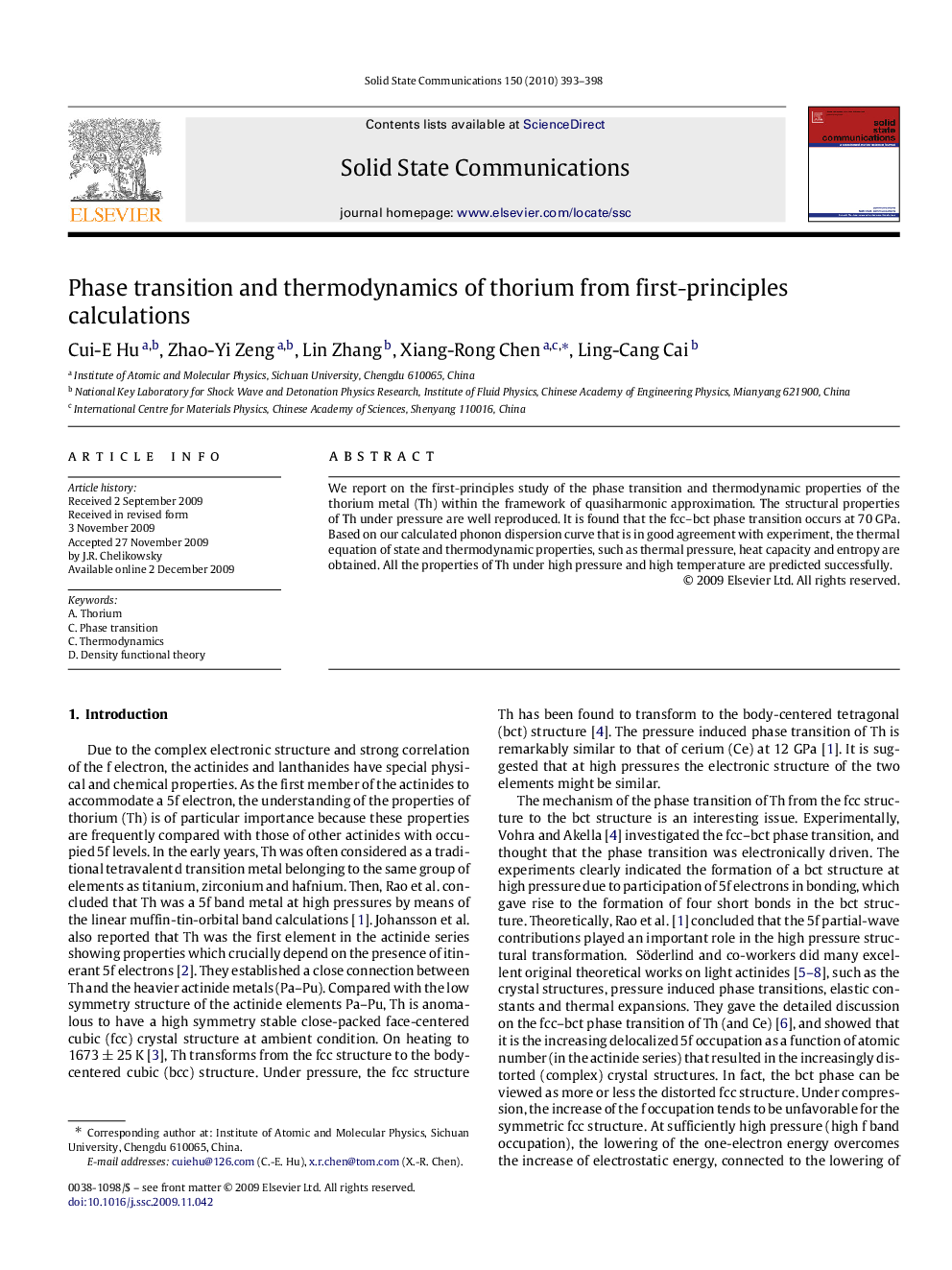 Phase transition and thermodynamics of thorium from first-principles calculations