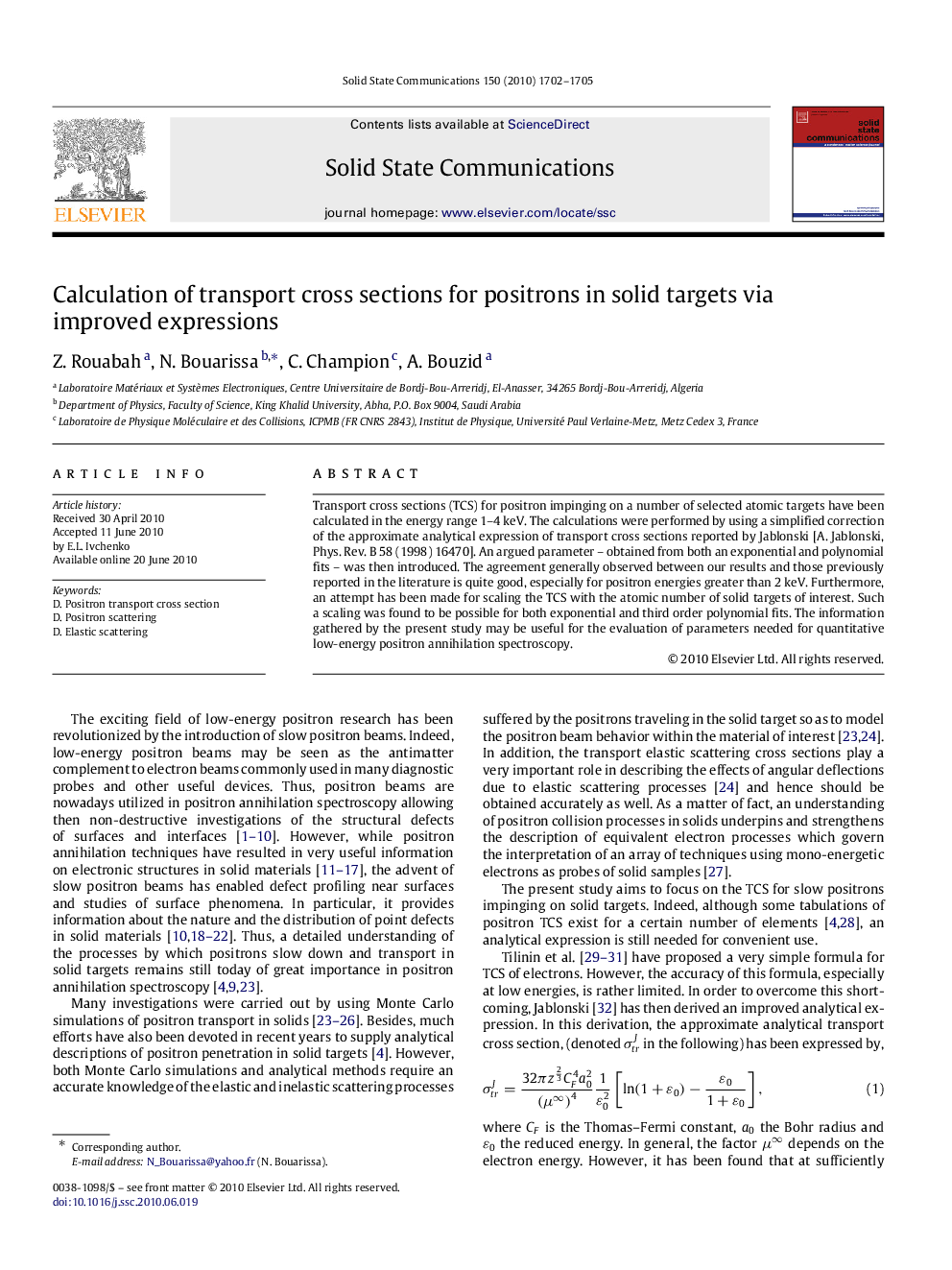 Calculation of transport cross sections for positrons in solid targets via improved expressions