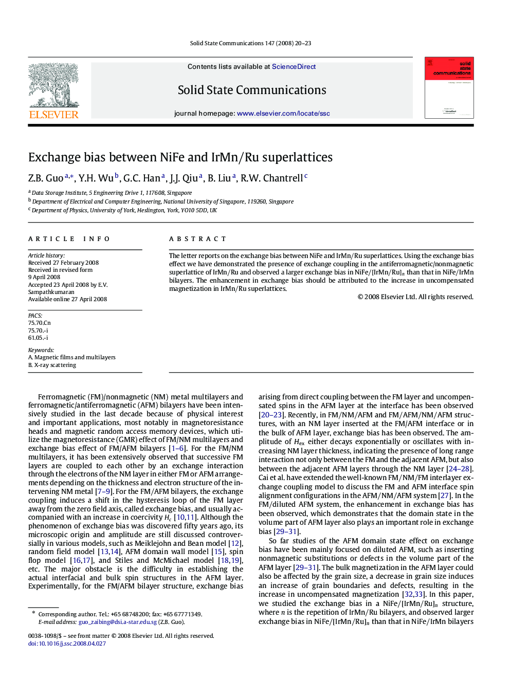 Exchange bias between NiFe and IrMn/Ru superlattices