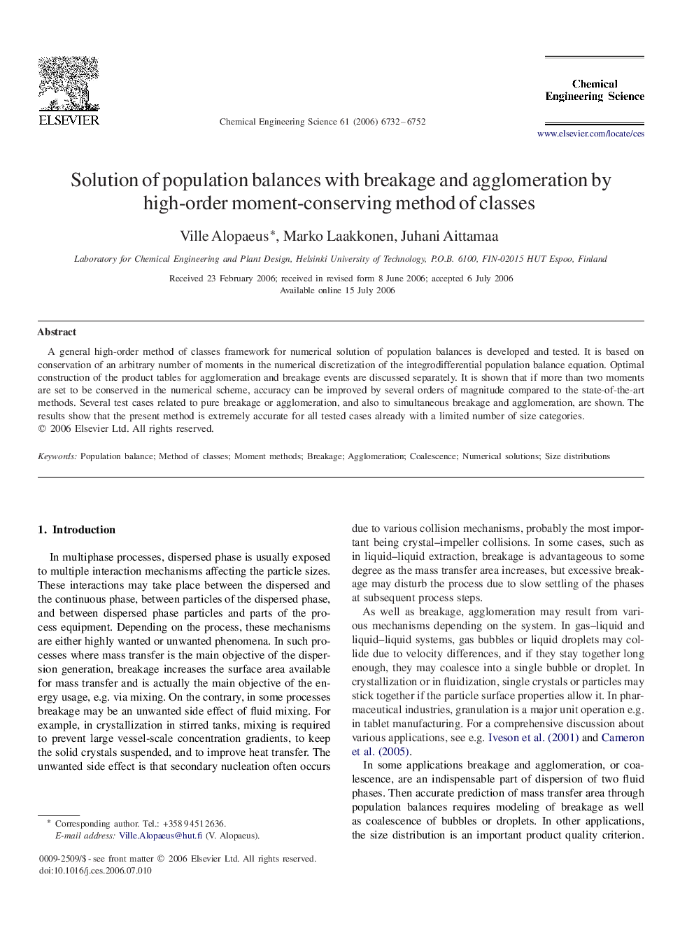 Solution of population balances with breakage and agglomeration by high-order moment-conserving method of classes