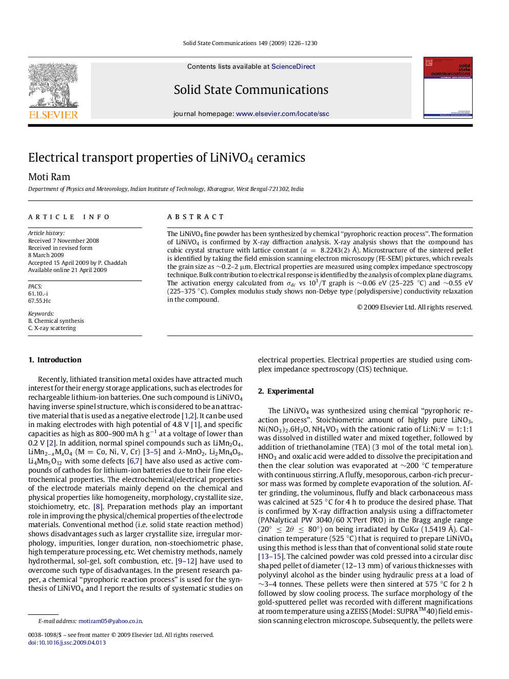 Electrical transport properties of LiNiV O4 ceramics