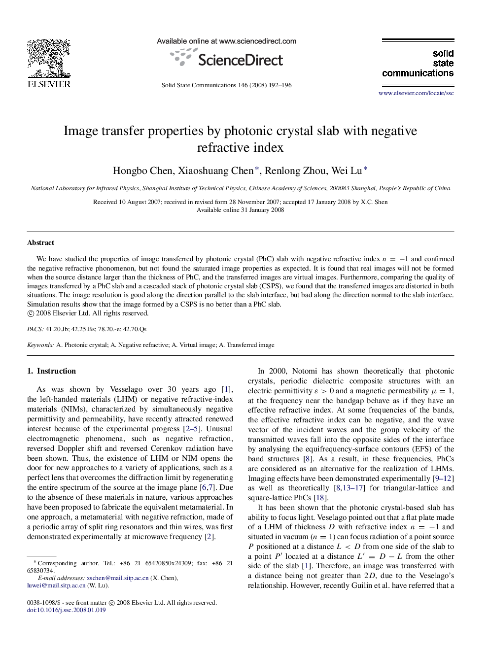 Image transfer properties by photonic crystal slab with negative refractive index