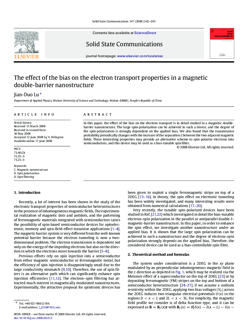 The effect of the bias on the electron transport properties in a magnetic double-barrier nanostructure