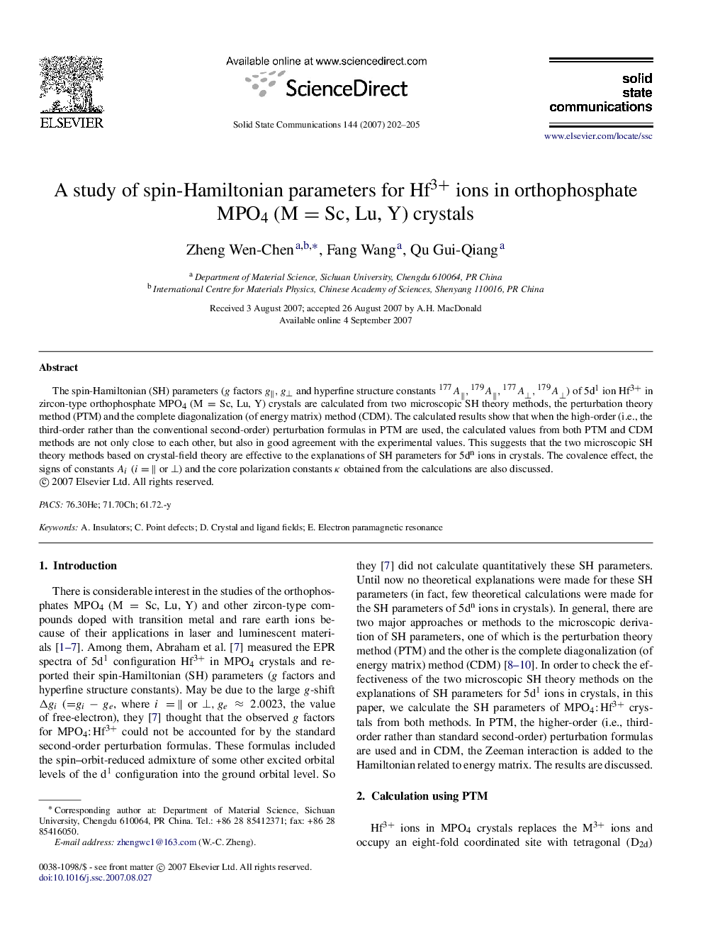 A study of spin-Hamiltonian parameters for Hf3+ ions in orthophosphate MPO4 (M=Sc, Lu, Y) crystals