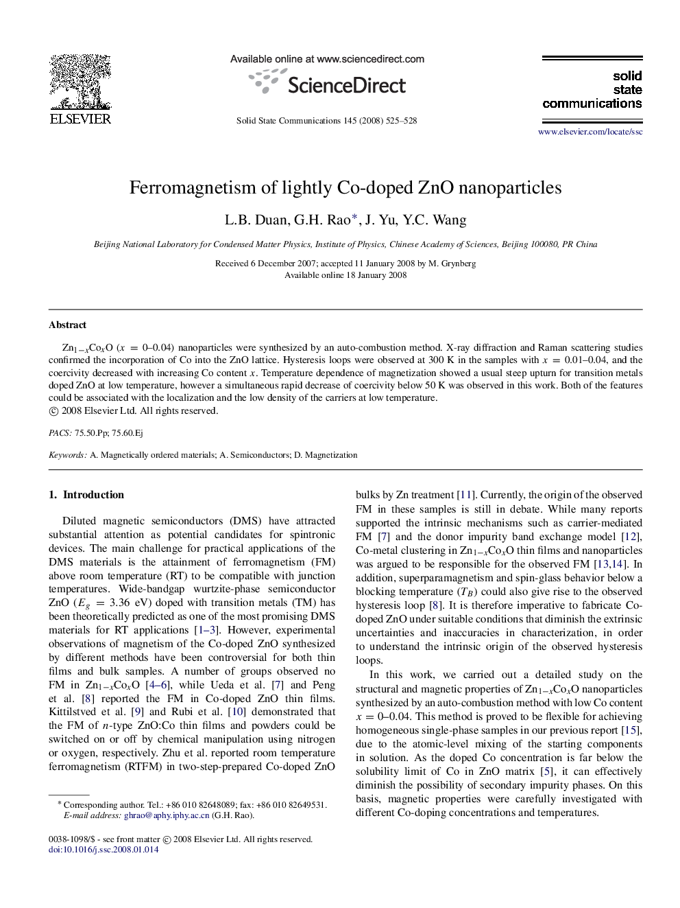 Ferromagnetism of lightly Co-doped ZnO nanoparticles