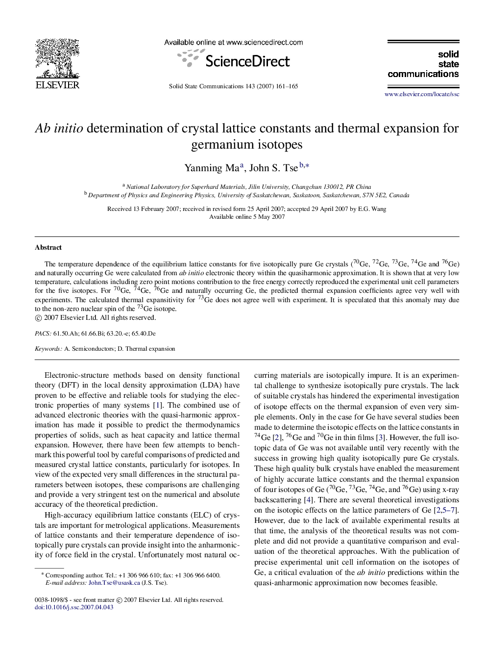 Ab initio determination of crystal lattice constants and thermal expansion for germanium isotopes