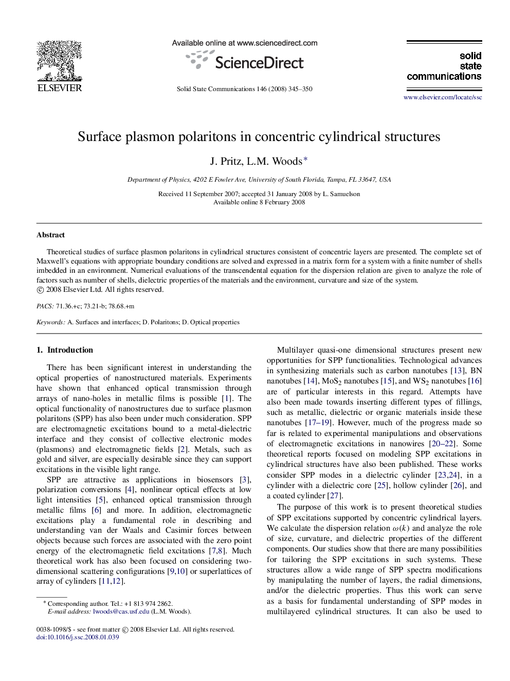 Surface plasmon polaritons in concentric cylindrical structures