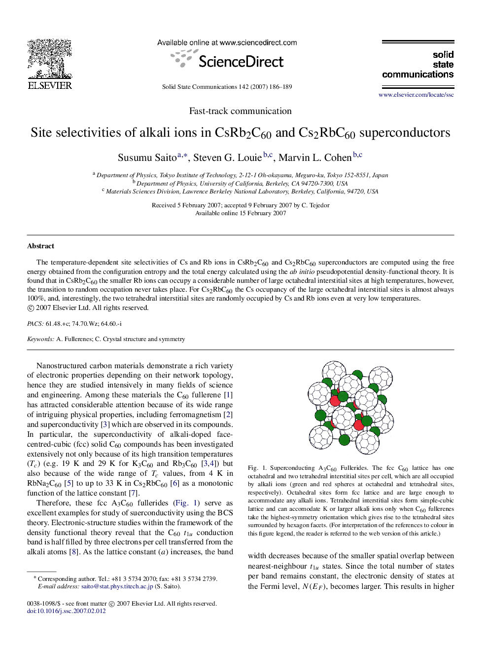 Site selectivities of alkali ions in CsRb2C60 and Cs2RbC60 superconductors