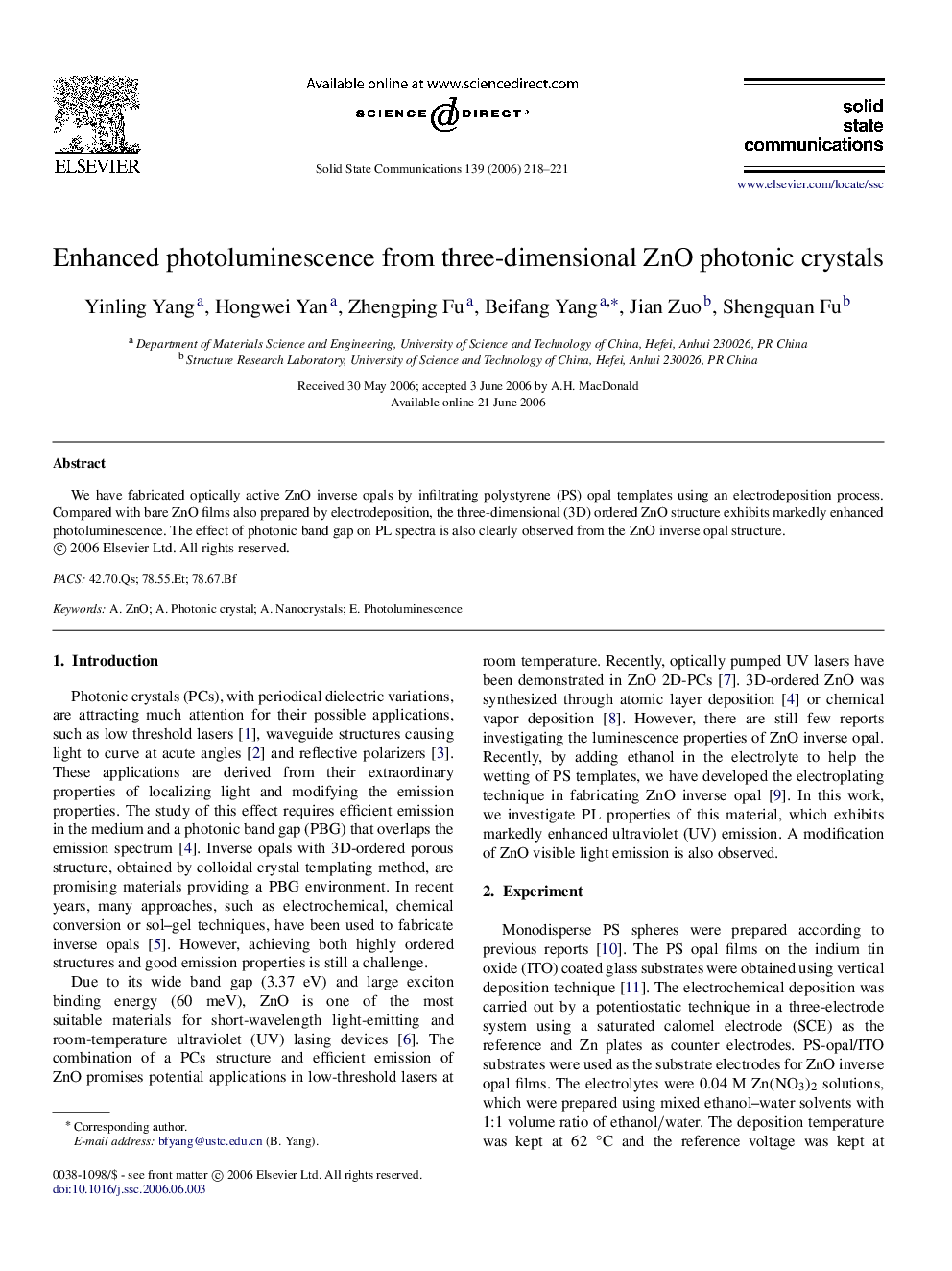 Enhanced photoluminescence from three-dimensional ZnO photonic crystals