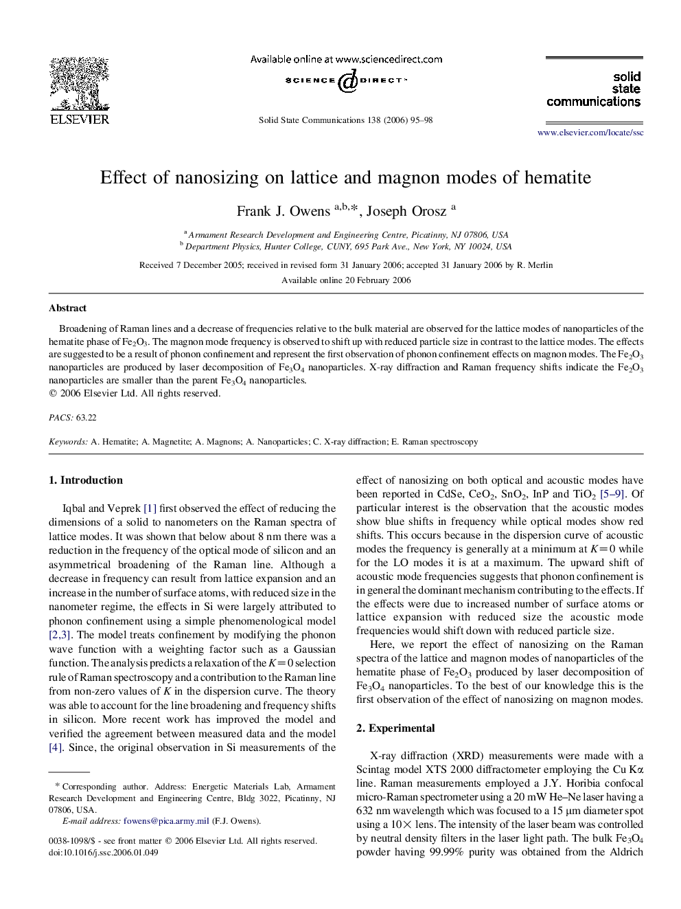 Effect of nanosizing on lattice and magnon modes of hematite