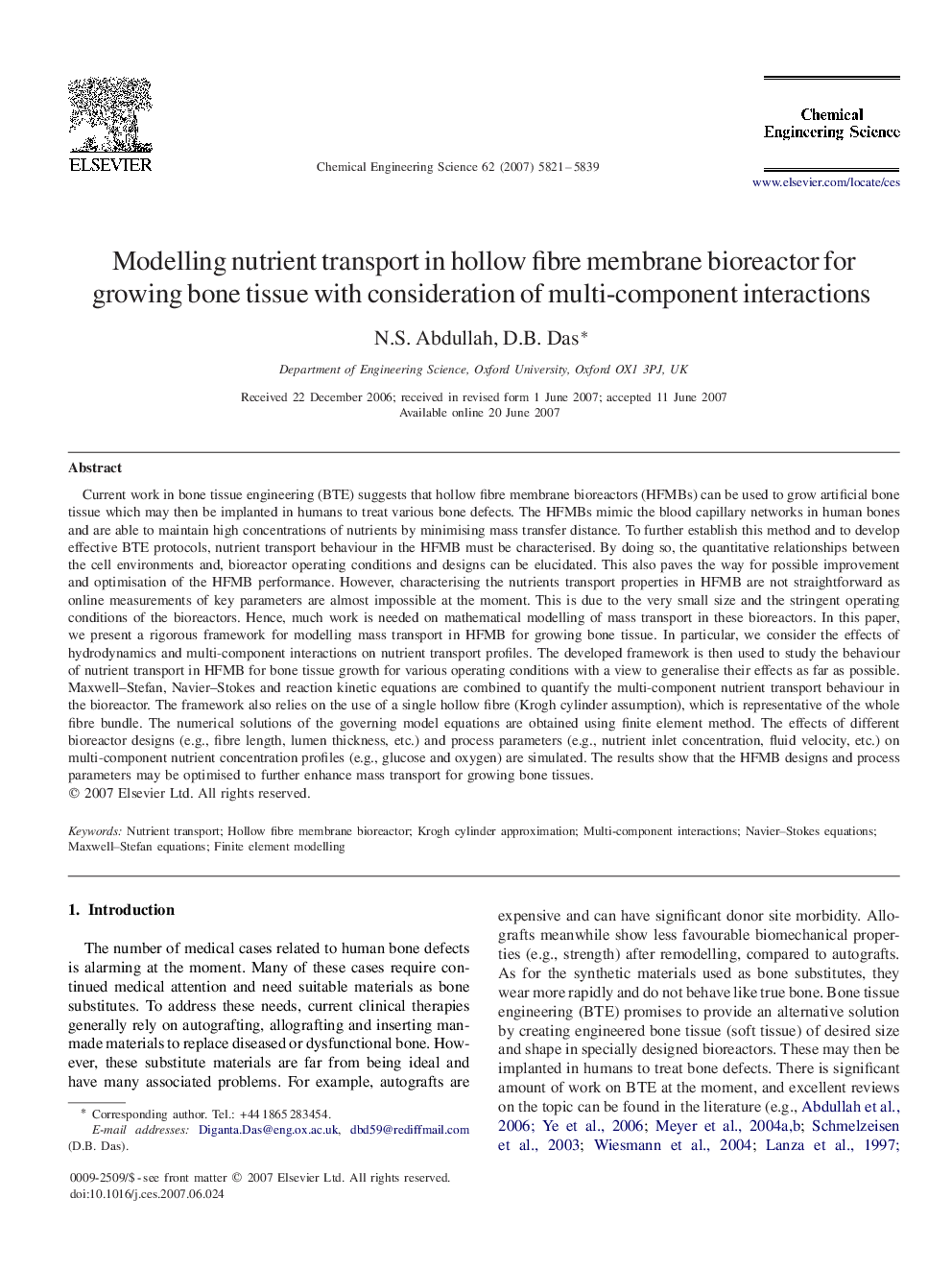 Modelling nutrient transport in hollow fibre membrane bioreactor for growing bone tissue with consideration of multi-component interactions